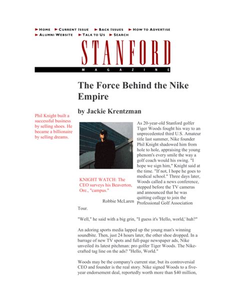The Force Behind the Nike Empire .